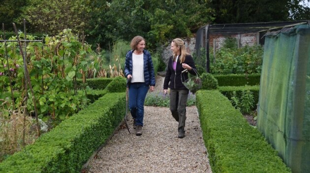 Walking in the Nurture Project walledgarden Social and Therapeutic horticulture discussion in the garden